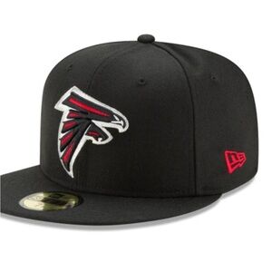 New Era Black Cap with Red and White Embroidery